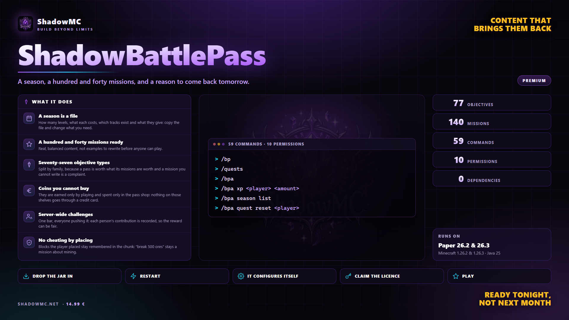 ShadowBattlePass — A season, a hundred and forty missions, and a reason to come back tomorrow.