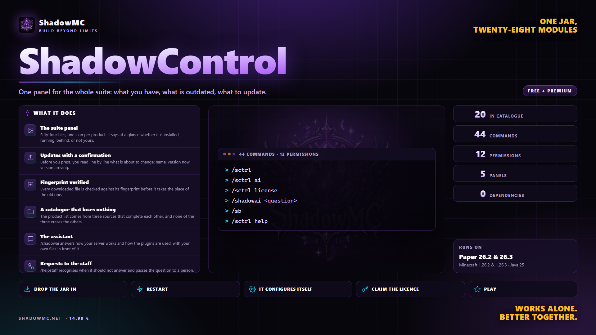 ShadowControl — One panel for the whole suite: what you have, what is outdated, what to update.