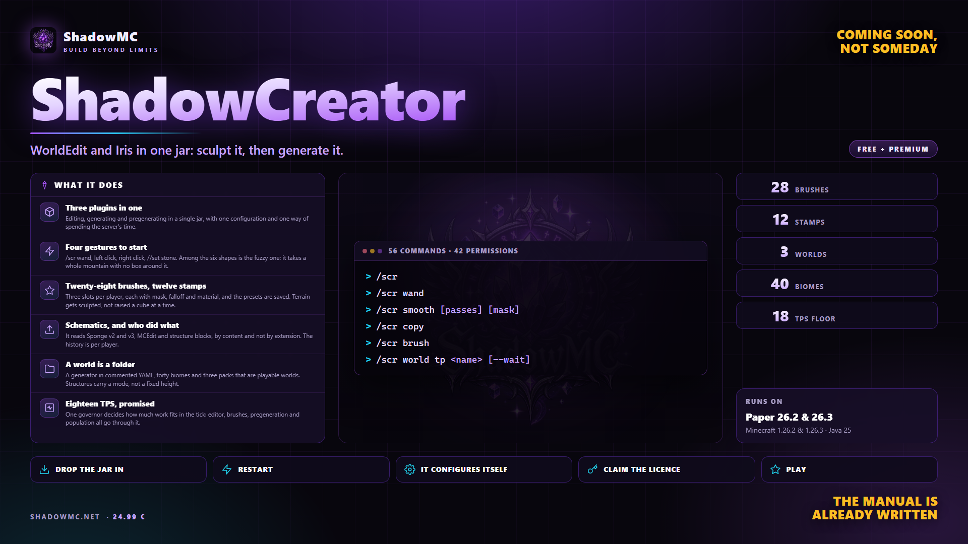 ShadowEdit — The world editor and the world generator in one jar: sculpt it, then generate it.